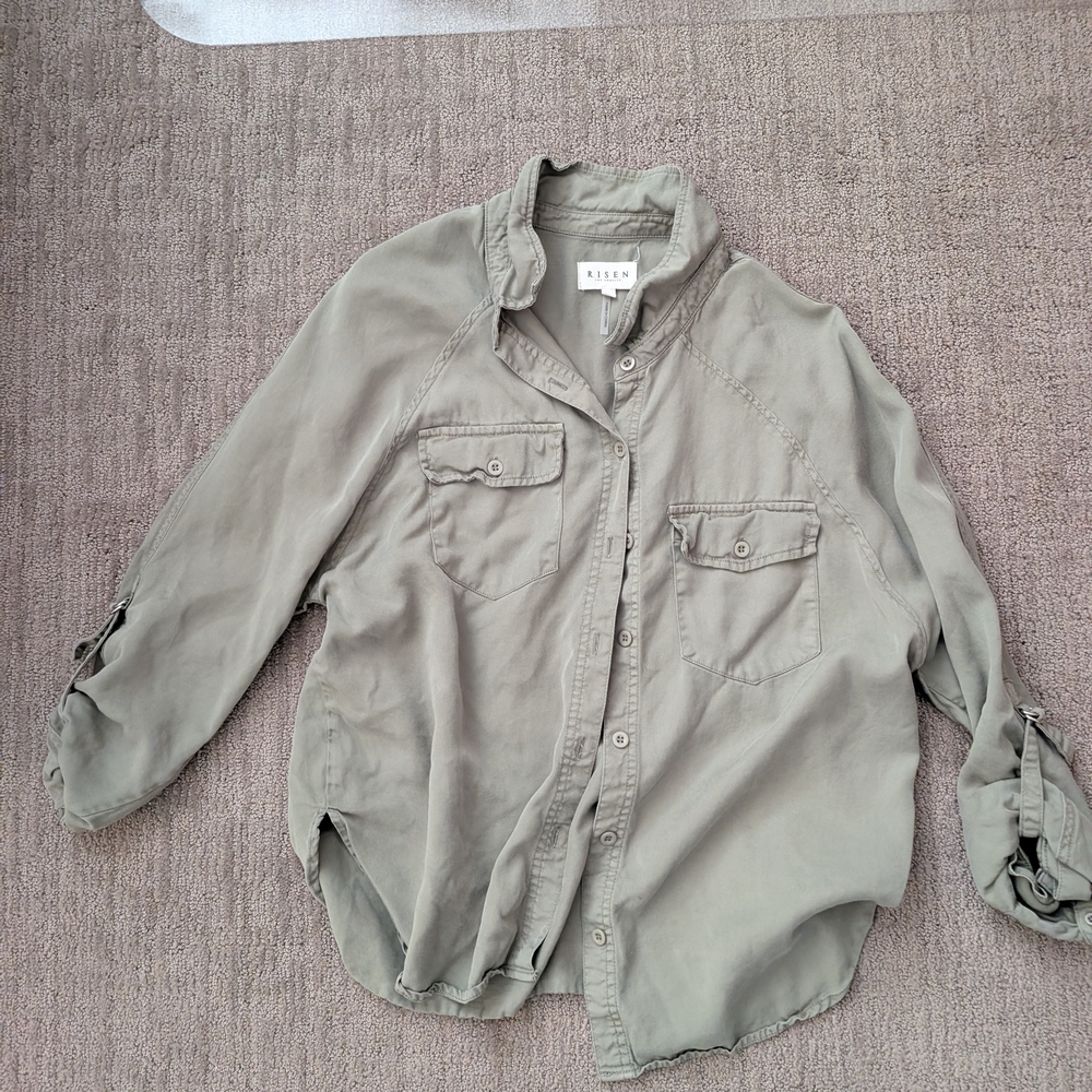 Olive Green Button Down Shirt